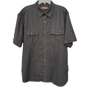 Tasso Elba Men’s XL Black Cotton Short Sleeve Button Shirt